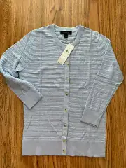 Ann Taylor - Small (4-6) Light Blue SIlk Blend 3/4 Sleeve Cardigan $79.50 (D15)
