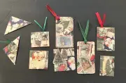 #2685 CHRISTMAS handmade clusters tags ephemera junk journals scrapbook - Tonya