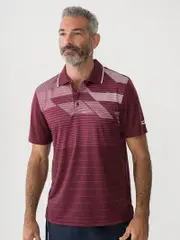 Cougars Quick Dry Polo Burgundy Stone Print