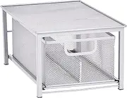 Amazon Basics Mesh Sliding Basket Organizer, Silver
