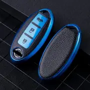 Leather Texture Key Fob Case for Nissan For Qashqai For Trail For Versa Green