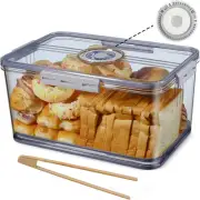 Large Bread Box 7L for Kitchen Counter Airtight Storage Container with Time Reco