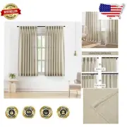 Versatile Light Filtering Drapes - Sand Color, 40" x 72" - Machine Washable