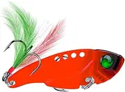 Fishing Bait Spoon for Pike 55mm 11g with Treble Hook and Feather Metal Hard Bait Vib Bait Fishing Tackle Sinking Lures