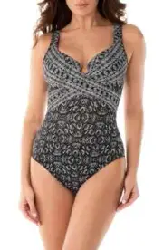 Miraclesuit L4815 Incan Treasure Escape One-Piece Swimsuit Size 12