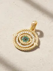 [David Yurman] David Yurman - Evil Eye 18-karat Gold, Diamond And Emerald Pendant - One size One size Gold