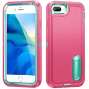 MCC Shockproof iPhone 6+ 6s+ Case Cover Heavy Duty with Stand Apple Plus [Magenta+Light Blue]