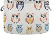 Cartoon Childish Owl Colorful storage basket collapsable and waterproof baskets for storage containers with sturdy handle rack organize Decoration for bathroom desk laundry room