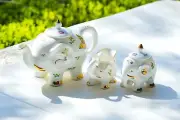 Grace Teaware Flower Garden Elephant Fine Porcelain Tea Set