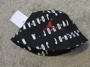 Nike Jordan Jumpman Logo Kids Boys Bucket Hat Black 4-7