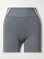 [ON] ON - Studio Ribbed Stretch Recycled Shorts - Gray - medium medium Gray
