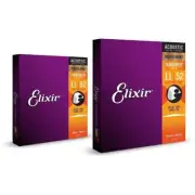 Elixir Phosphor Bronze Acoustic Guitar Strings Custom Light (11-52) 2-Pack