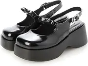 [EVOL] Evor Women's Pumps, Wide Variety of Sizes from XS to LL, Lightweight Thick Bottom Ribbon Mary Jane