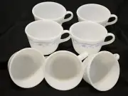 Vintage Corning Corelle Morning Blue Floral Milk Glass Coffee Tea Cup- Set Of 7