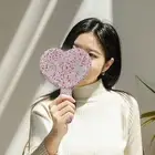 Hand Mirror Easy to Carry Make-up Square Round Heart Shape Handheld Mirror