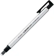 Tombow Mono Zero Silver Barrel Rectangular Eraser, 1 Pack