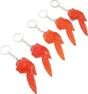 [CATIEBYE] 5pcs Realistic Chicken Wing Keychain Imitation Food Pendant for Women Decoration Durable for Daily Use for Car Backpack Accessories