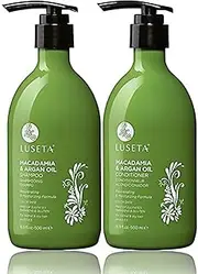 Luseta Macadamia & Argan Oil Shampoo & Conditioner Set 16.9 Fl. Oz (Pack of 2) - Luxurious, Moisturizing, Detangle & Shine for Dry Hair