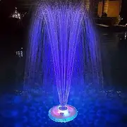 Pool Waterfall Sprinkler Fountain, Waterproof, Rechargeable, Battery Powered , 2 Spray Modes with Underwater Light Show for Inground Above Ground Pools
