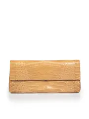 Brown Crocodile Leather Clutch