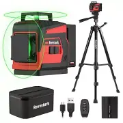 Laser Level with Tripod, 2x360° Green Line Laser Tool with Self-Leveling &