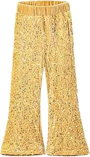 [WELAKEN] Sequin Casual Pants for Girls with Lining Kids & Little Girl's Sparkling Trousers