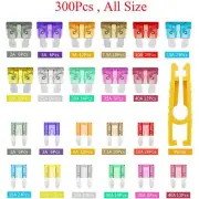 300Pcs Car Blade Fuse Assortment Kit 2A 3A 5A 7.5A 10A 15A 20A 25A 30A 35A 40A