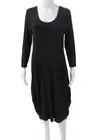 Foil Womens Scoop Neck Long Sleeve High in the Sky Dress Dark Oak Size S