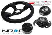 NRG 320mm Pilota Leather BK IN steering wheel 120H Hub Gen3 BK Release Lock LB