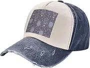[YANYU] Hot Air Balloon Print Fashion Washed Distressed Baseball Cap Vintage Adjustable Hat with Classic Brim, Navy Blue, One Size
