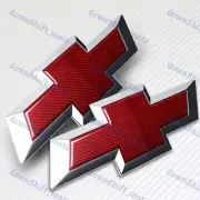 For 14-15 Chevy Silverado Front Grill & Tailgate Bow tie Emblem Red Carbon Fiber (for: Chevrolet)