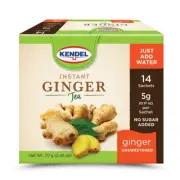 Kendel Instant Ginger Tea Unsweetened – Jamaican Herbal Drink – 14 Sachets