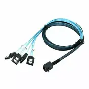 Mini SAS SFF-8643 to 4 SATA 7pin hard disk 6Gbps data Server Raid Cable 1m [159]