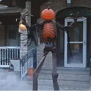 Halloween New Burnt Scarecrow Ornament Electric Vocalization Haunted House Decoration Decoration Scene Props