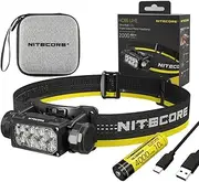 Nitecore HC65 UHE Ultra High Triple Output Metal Headlamp - 2,000 Lumens w/Storage case, Battery, and Eco Sensa USB C Cable Included