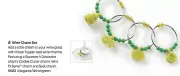 Tupperware Wine Charms / Glass Markers ~ Set of 4 ~ Green & Yellow ~ Rare NEW