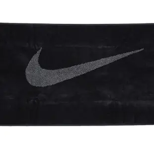 NIKE SWOOSH TOWEL 黑色灰勾 中型 大型 海邊 運動毛巾 浴巾 純棉【AC2093-046】