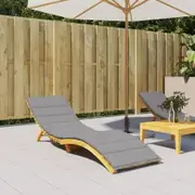 Sun Lounger Cushion Grey 200x50x3cm Oxford Fabric