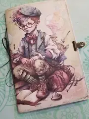 Junk Journal Booklet "WIZARD SCHOOL" Vintage HANDMADE Cards, Pockets, Ephemera,