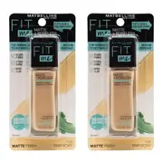 2PK Maybelline 30ml Fit Me Matte + Poreless Foundation 12H Carded 105 Fair Ivory