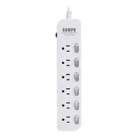 在飛比找蝦皮商城優惠-SAMPO 聲寶 EL-W66R12 六開六插電源延長線 1