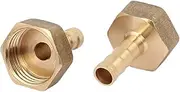 uxcell 1/2BSP Female Thread 8mm Hose Barb Brass Tubing Coupler Connector Fitting 2pcs