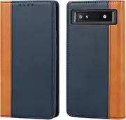 [SunYoo] for Google Pixel 6A Wallet Case with Card Holders for Women Men Portefeuille Pour Pixel6A Coque étui Pour Femmes Homme Leather Bag Magnetic Book Flip Cover for Google Pixel 6A Blue Yellow