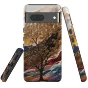 For Google Pixel 7 Tough Protective Cover, Mysterious Golden Tree