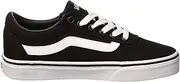 [Vans] Women's Ward Trainers Sneaker, Black Canvas Black White 187, 9