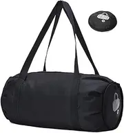 Waterproof Bag Duffel Bag Waterproof Overnight Tote with Compartment and Wet Pocket Foldable for Camping Travel Gear Swim Bag(Black)
