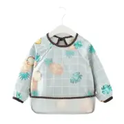 Teeny Baby Long Sleeve Apron Smock Bib - Pineapple Teal