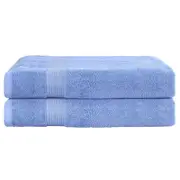 Timeless Living 2 Pack Bath Sheets Set Cotton Extra Large Towel Blue