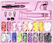Waltool 205 Sets T5 Plastic Snap Buttons and Snap Fastener Pliers Kit with Organizer Storage Case, 18 Color No-Sew Round Resin Snap Buttons Tool for Clothes Sewing Crafting Bibs