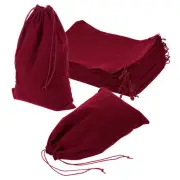 20 Pcs Velvet Drawstring Bag 8 x 12 Inch Jewelry Pouches Gift Bags, Wine Red